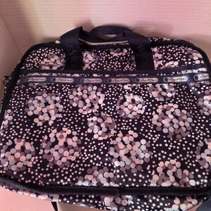 LeSportsac Blue Dotted Messenger Laptop Bag